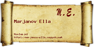 Marjanov Ella névjegykártya